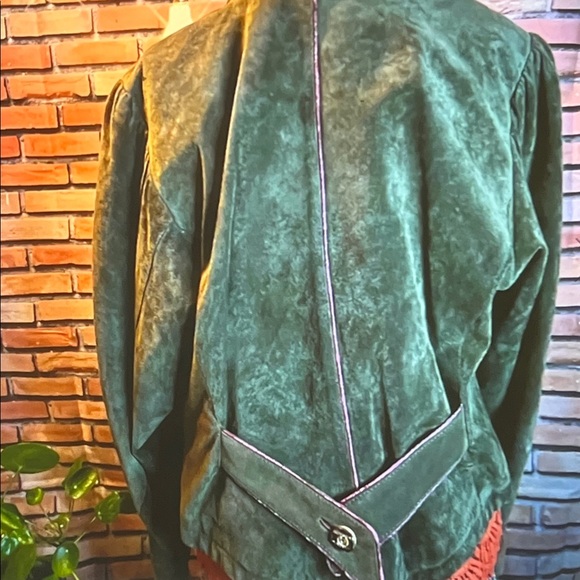🧥 Vintage 80’s Kristall München Suede Leather Bavarian Alpine Couture - Sz Large - Picture 5 of 5